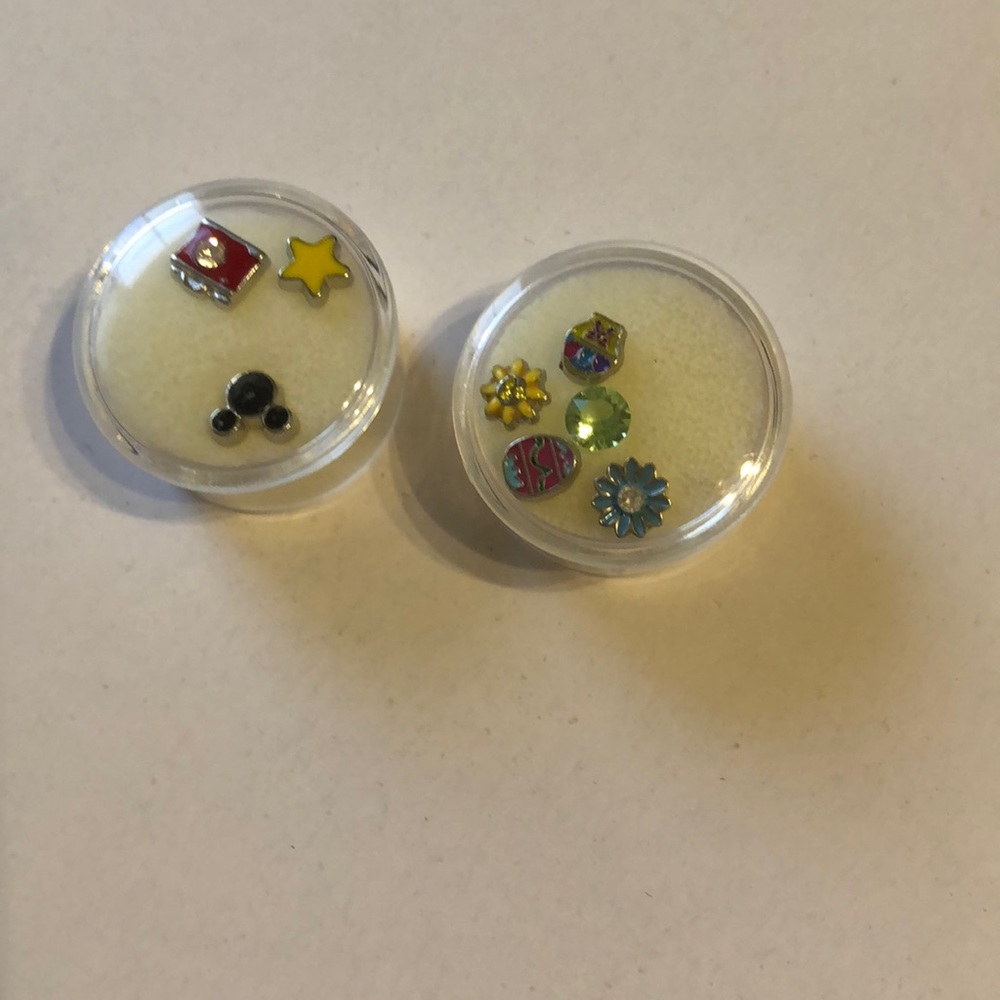Origami Owl Lot of Mickey and Easter Charms and Swarovski  Crystal